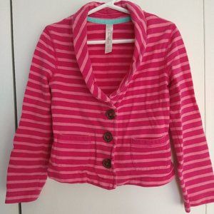 French terry striped blazer cardigan 6/6X